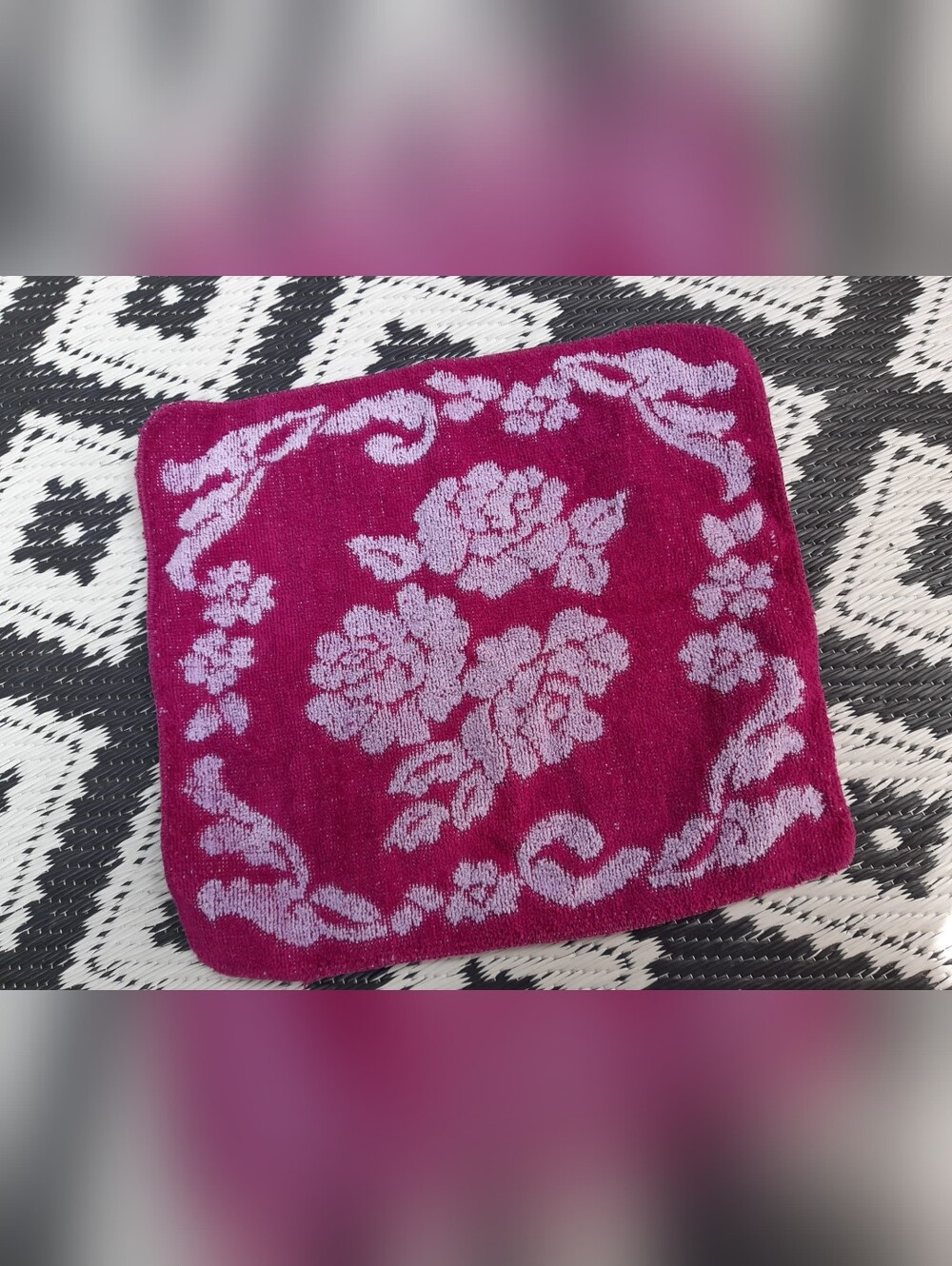 *SALE 2 for $20* 70s Floral Bath Cloth - Purple & Lilac